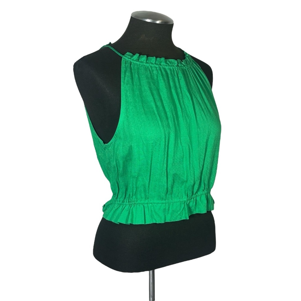 Lulu’s – Let Good Times Roll Green Open Back Sleeveless Crop Top – Medium - Picture 4 of 11